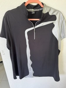 Top activo Jamie Sadock para mujer 1/4 cremallera negro y gris talla XLarge usado en excelente estado - Imagen 1 de 5