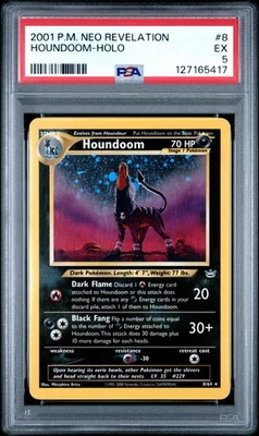 Pokemon Neo Revelation 2001 #8 Houndoom Holo Card - PSA 5 - Image 1 of 4