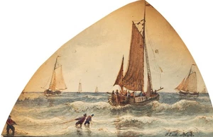 F. BLIJK (1806-1876), Heimkehrende Schiffe, Aquarell Romantik Seefahrt 1800-1849 - Picture 1 of 5