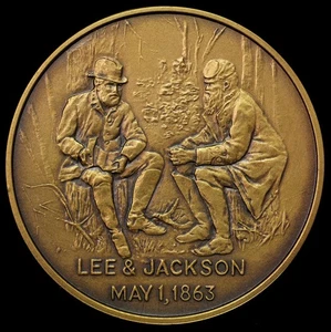 1988 Chancellorsville Confederates Robert E. Lee & T. J. Jackson Civil War Medal - Picture 1 of 2