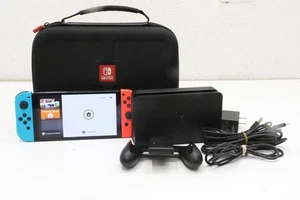 Nintendo Switch OLED 64GB Red & Blue Joy-Cons W/Carrying Case - Picture 1 of 15