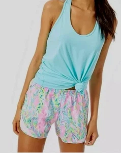 Women Sz XS Lilly Pulitzer Luxletic Ocean Trail Shorts Unicorn of the Sea Run - Picture 1 of 10