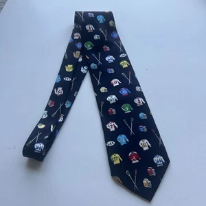Corbata vintage Alynn Neck Wear Lax de Eric Holch %100 seda azul marino - Imagen 1 de 4