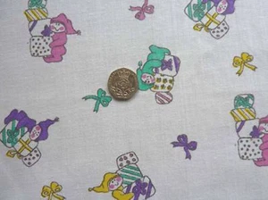 Children's Nursery Baby bedding 100% cotton white multi print Fabric - Metre - Picture 1 of 1