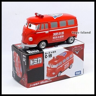 Tomica Disney CARS C-19 Fillmore Volkswagen ( Fire Command Vehicle Type ) Tomy - Image 1 of 4