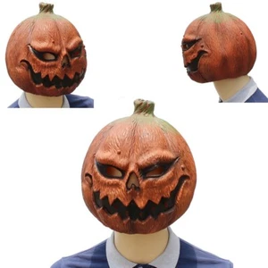 Cosplay divertente zucca teschio spaventoso maschera di Halloween casco integrale oggetti di scena festa - Foto 1 di 7