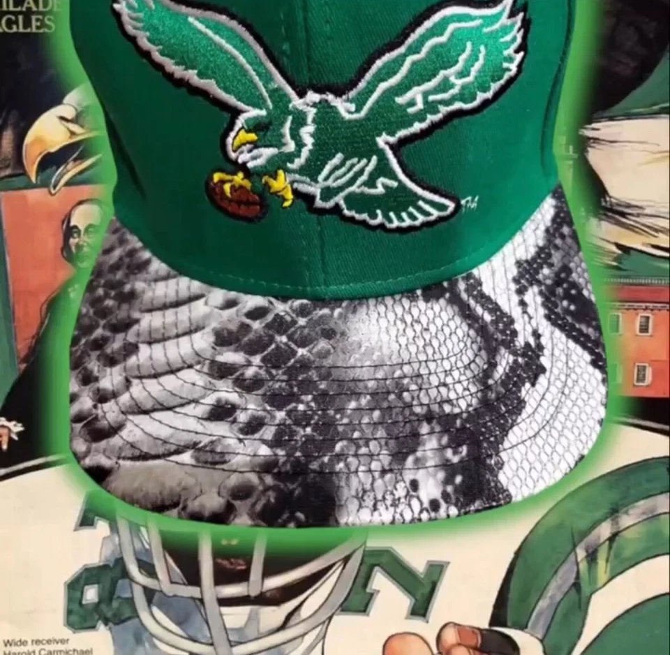 Vintage Just Don Mitchell And Ness Philadelphia Eagles RSVP Pele de Cobra SnapBack - Imagem 1 de 4