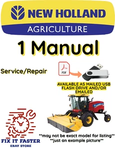 NUEVO HOLLAND H8080 WINDROWER SERVICIO TALLER REPARACIÓN MANUAL PDF USB - Imagen 1 de 3