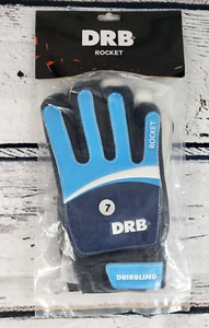 DRB Dribbling Rocket Youth Size 7 Goalkeeper Gloves Blue, Black & White - NEW - Picture 1 of 2