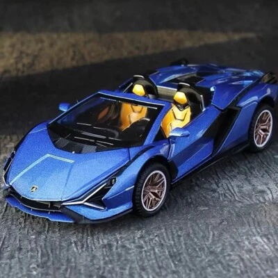 1:32 Lamborghini Sian Convertible Supercar Alloy Car Model Diecast Toy Vehicle - Image 1 of 4