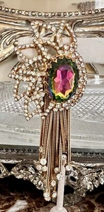 Hobe Caviness Juliana riesige Wassermelone 16 Fuchsschwanz Kette baumelt Strass Spitze - Bild 1 von 8