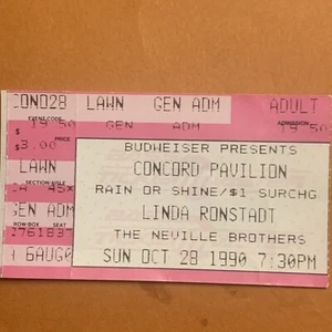 1990 LINDA RONSTADT Ticket 10/28/1990 Concord Pavilion - Picture 1 of 2