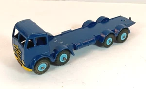DINKY FODEN FLAT TRUCK DARK BLUE YELLOW ACCENTS LT BLUE WHEELS NO BED - Picture 1 of 5