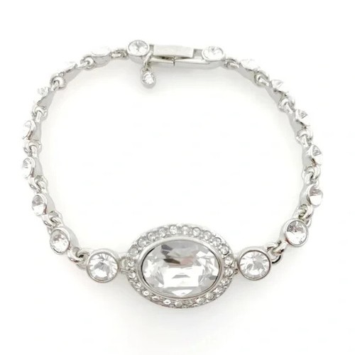 Givenchy Bracciale Grande Ovale Cristallo Flex Tono Argento Metallo. Vendita al dettaglio $78