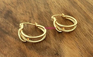 NEW EARRINGS CANDONGA STYLE EXCLUSIVE FASHION ANTIALLERGIC ROSE GOLD PLATED - Picture 1 of 2