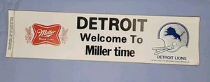 DETROIT LIONS 🦁 NFL VINTAGE MILLER BREWING COMPANY 1982 STICKER, DECAL 15"x 4" - Picture 1 of 3