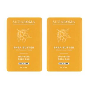 Sunaroma Soothing Body Bar Shea Butter Frankincense & Vanilla, 8oz (Pack of 2) - Picture 1 of 2