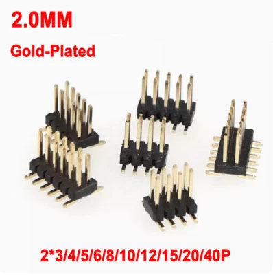 Pin Header Socket Double Row PCB Connector SMD/SMT 2mm Pitch 2~40P Gold-Plated - Image 1 of 4