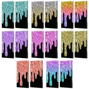 OFFICIAL PLDESIGN DRIPPING SPARKLES LEATHER BOOK WALLET CASE FOR AMAZON FIRE - Picture 1 of 14