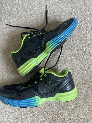 Nike scarpe da ginnastica uomo multicolore nero verde blu taglia 8 indossate una volta