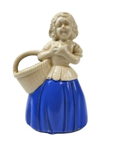 Vintage Lady Figurine Planter ceramic Blue Cream Made in Japan - Picture 1 of 7