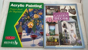2 Project Guide Books Painted Garden Decor & Acrylic Painting For Beginners - Imagen 1 de 2
