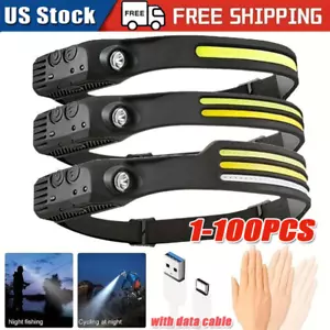 COB Faro LED USB Ricaricabile Barra Faro Fascia Torcia Luce Lavoro 6000K - Foto 1 di 18