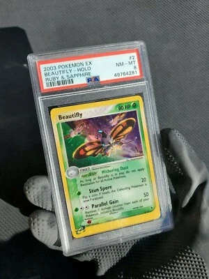 Pokemon 2003 Ex Ruby & Sapphire Beautifly Holo #2/109 Graded Card PSA 8 NM-MT - Image 1 of 4