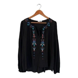 Parker Embroidered Peasant Boho Blouse Small S - Picture 1 of 6