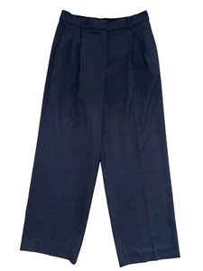 Aritzia BABATON Pleated Pants High Waist w Stretch Navy size 10 - Picture 1 of 9