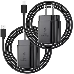 2 Pack Super Fast Charger 6ft Cable USB Cord for Galaxy A06 A14 15 16 25 35 55 - Picture 1 of 14
