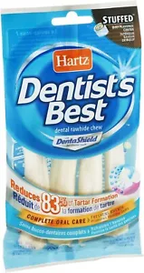 Hartz Dentista Best Tarter Rawhide Retriever rotoli imbottiti 4" cane da masticare commestibile - Foto 1 di 1