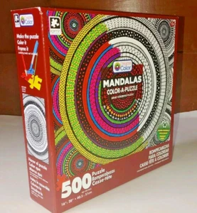 NEW Mandalas Color-A-Puzzle 500 Pieces Adult Coloring Puzzle - Picture 1 of 6