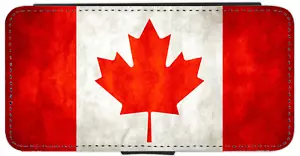 Canada/Canadian Country flag Grunge iPhone/Pixel/Galaxy Printed Flip/Wallet Case - Picture 1 of 9