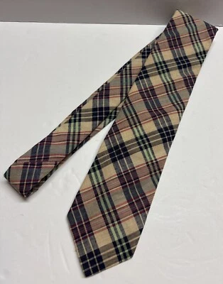 Corbata a cuadros cosida a mano de colección Robert Talbott Wilmington Country Store algodón DEFECTUOSA Foto 1 de 4