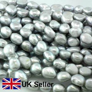10 x 11 mm freshwater Baroque silver loose pearl string, by Pearls Direct - Picture 1 of 4