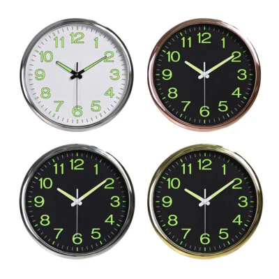 Wall Clock 12' inch Large Quartz Silent Luminous Glow In the Dark Indoor Home - Image 1 of 4
