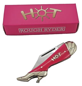 Rough Ryder Small Leg Hot Pink Bone Handle Stainless Folding Blade Knife - Picture 1 of 2