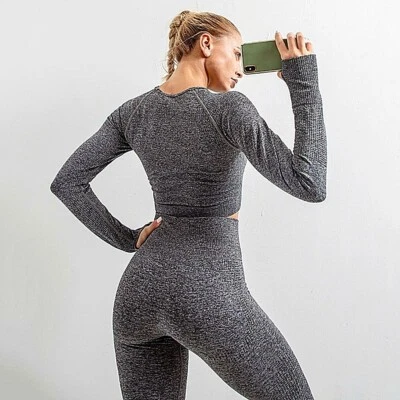 2pcs / 3pcs Sport Top And Yoga Gym Pants / Slim Fit Shorts Women's Fitness Wear - Image 1 of 4