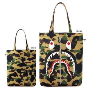 A BATHING APE BAPE Limited Shark Cushion Tote Pouch Camouflage Bag Only - Picture 1 of 7