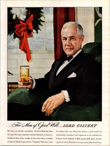 VINTAGE 1944 LORD CALVERT WHISKEY BAR DEKOR DRUCK ANZEIGE - Bild 1 von 1