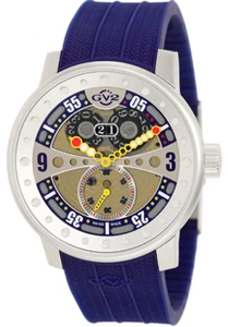 GV2 by Gevril 4042R3 Powerball Limited Edition Big Date Blue Band Men's Watch - Picture 1 of 10