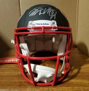JJ Watt Signed Texans Full Size Flat Black Matte Speed Authentic Helmet Watt COA - Picture 1 of 11