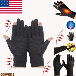 Copper Anti Arthritis Gloves Hand Wrist Support Finger Compression Pain Relief ❶ - Bild 1 von 13