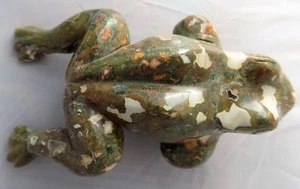 6.5'' AUSTRAILIAN RAINFOREST JASPER LARGE FROG REPTILE CARVING 6459 - Picture 1 of 12