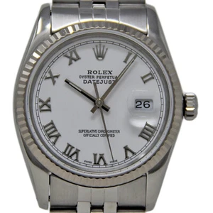 Rolex Datejust 36mm Steel & Gold White Roman JUBILEE FLUTED 16014 2YRWTY #2028-4 - Picture 1 of 5