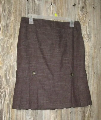 BCX Brown Skirt Juniors Sz 7 Pleated Office Siren Academia Nerd School Girl Fall - Image 1 of 4