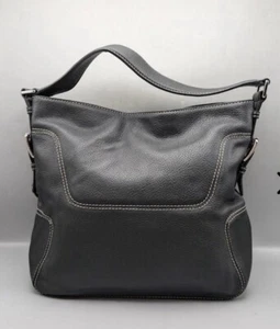 Michael Kors Black Brookville Pebble Leather Hobo Shoulder Bag Purse - Picture 1 of 4