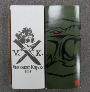 Vehement Mongrel Knives Titanium Knife USA Folder Clip Point vk-mon-025 w/ box - Picture 1 of 9