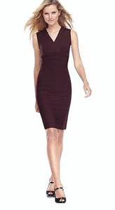 INC INTERNATIONAL CONCEPTS Dress Sleeveless Bandage Bodycon Eggplant SMALL - Picture 1 of 3
